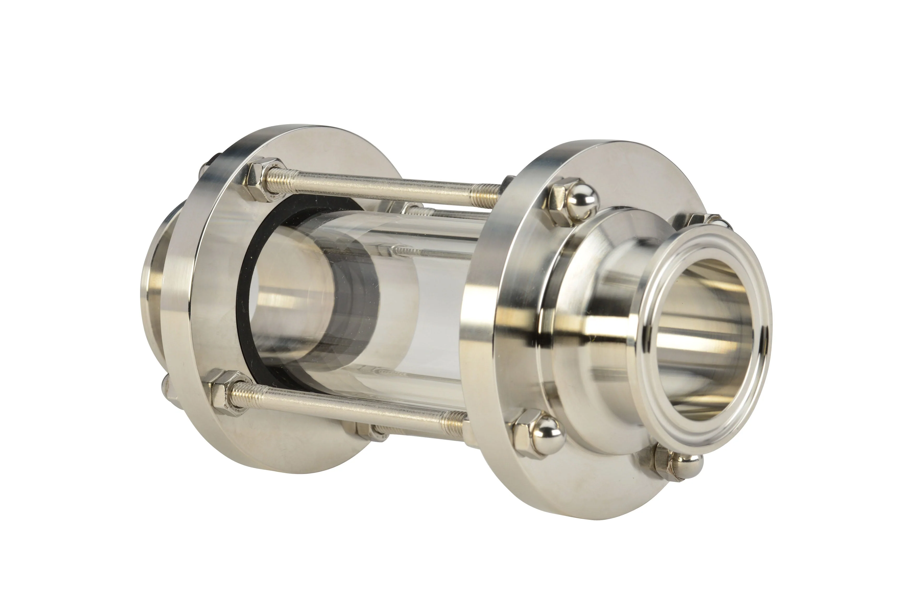 1.5" Clamp-End In-Line Sight Glass - Borosilicate Glass - EPDM (54BMP) - T316L Stainless Steel - Wayland Industries - W654BMP-E-15