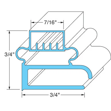 15 3/8 in x 27 1/2 in Door Gasket Replaces Delfield 1702146 15-13