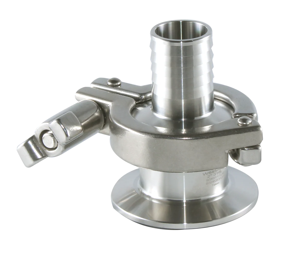 2.5" Air Blow Check Valve - EPDM - Hose Barb (45AB) - T316L Stainless Steel - Wayland Industries - W645AB-25-HB