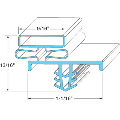 22 3/4 in x 58 5/8 in Full Door Gasket Replaces Delfield 1702796 22-1