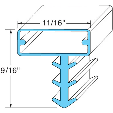 36 1/4 in x 79 in Refrigeration Gasket 3-sided 36-1