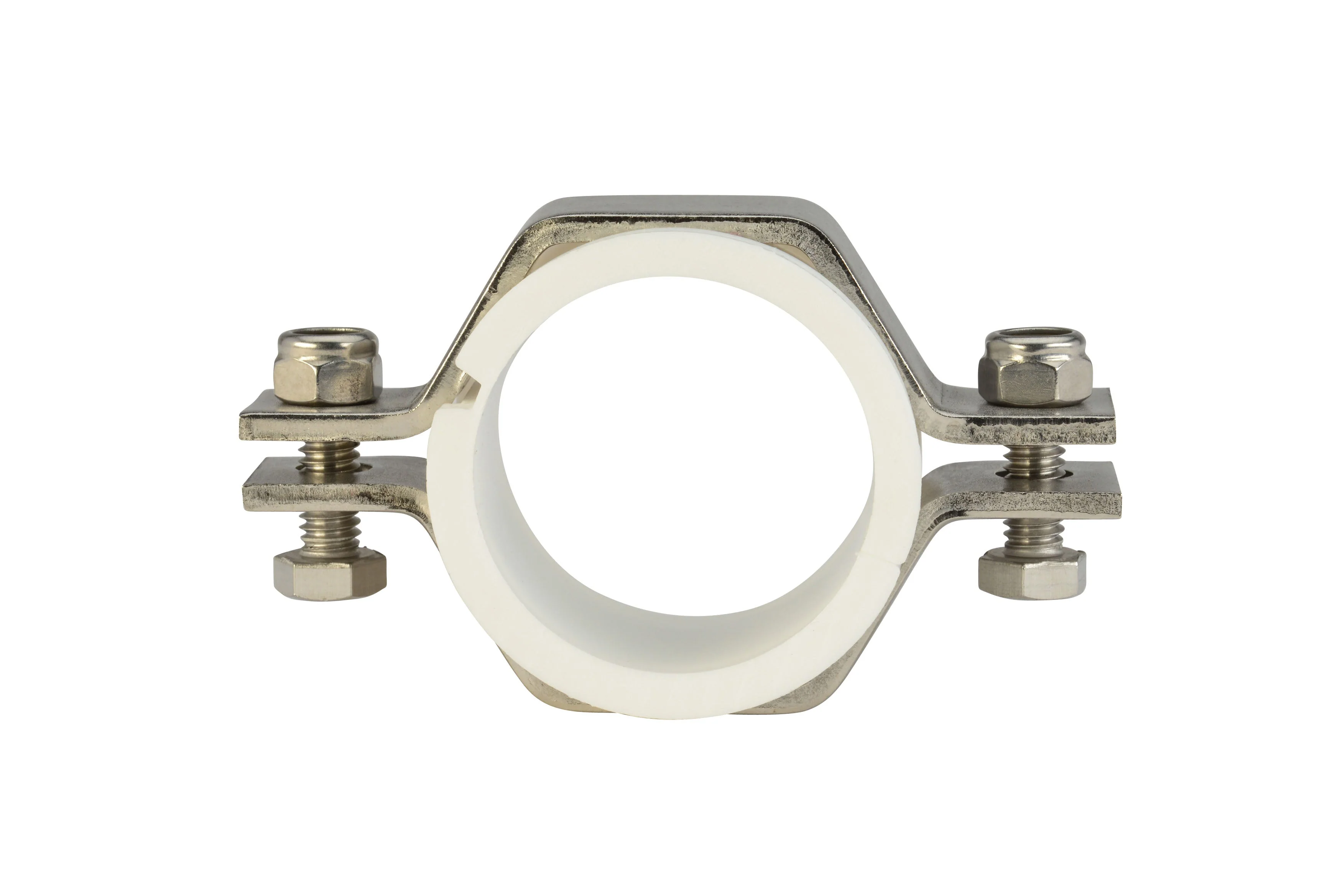 6" Tube Hex Hanger W/ PVC Sleeve (PVCT)  - T304 Stainless Steel - Wayland Industries - PVCT-6