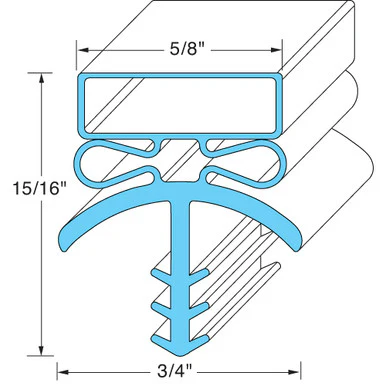 77 3/4 in x 33 5/8 in Door Gasket Replaces Bally 16546 35-5