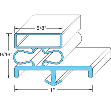 78 1/2 in x 36 1/16 in 3-SIded Left Door Gasket 78-1