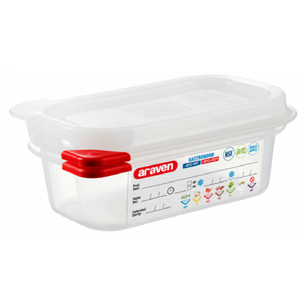 Carlisle 03020 0.6 Qt Food Storage Container GN 1/9 Polypropylene Transparent with Airtight Lid
