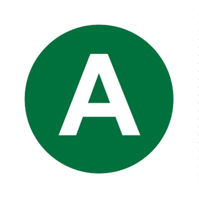 Bargun Button Cap Round, A, Green Cap White Letter