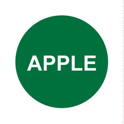 Bargun Button Cap, Round, Apple, Green Cap, White Letter - PH10-74-058