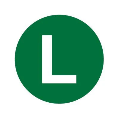 Wunder-Bar 'L' Button Cap - Round Green with White Lettering