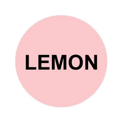 Bargun Button Cap, Round, Lemon, Pink Cap, Black Letter - PH10-74-104