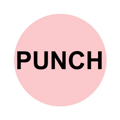Bargun Button Cap, Round, Punch, Pink Cap, Black Letter - PH10-74-133