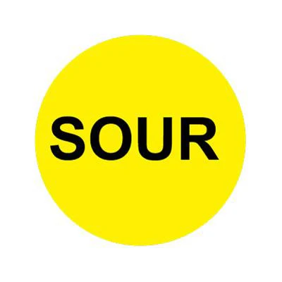 Bargun Button Cap, Round, Sour, Yellow Cap, Black Letter - PH10-74-146