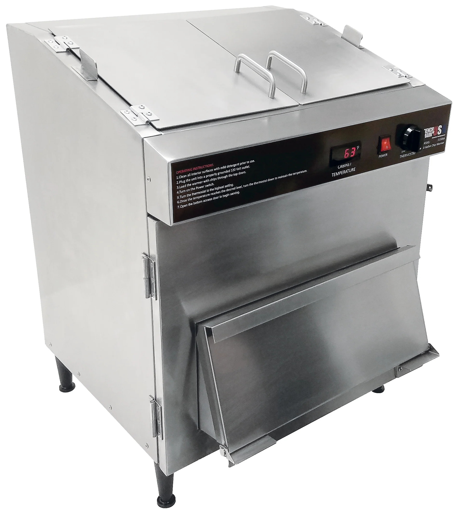 Winco 51026 23 Inch Nacho Chip Warmer Bulk 26 Gallon Countertop Stainless Steel