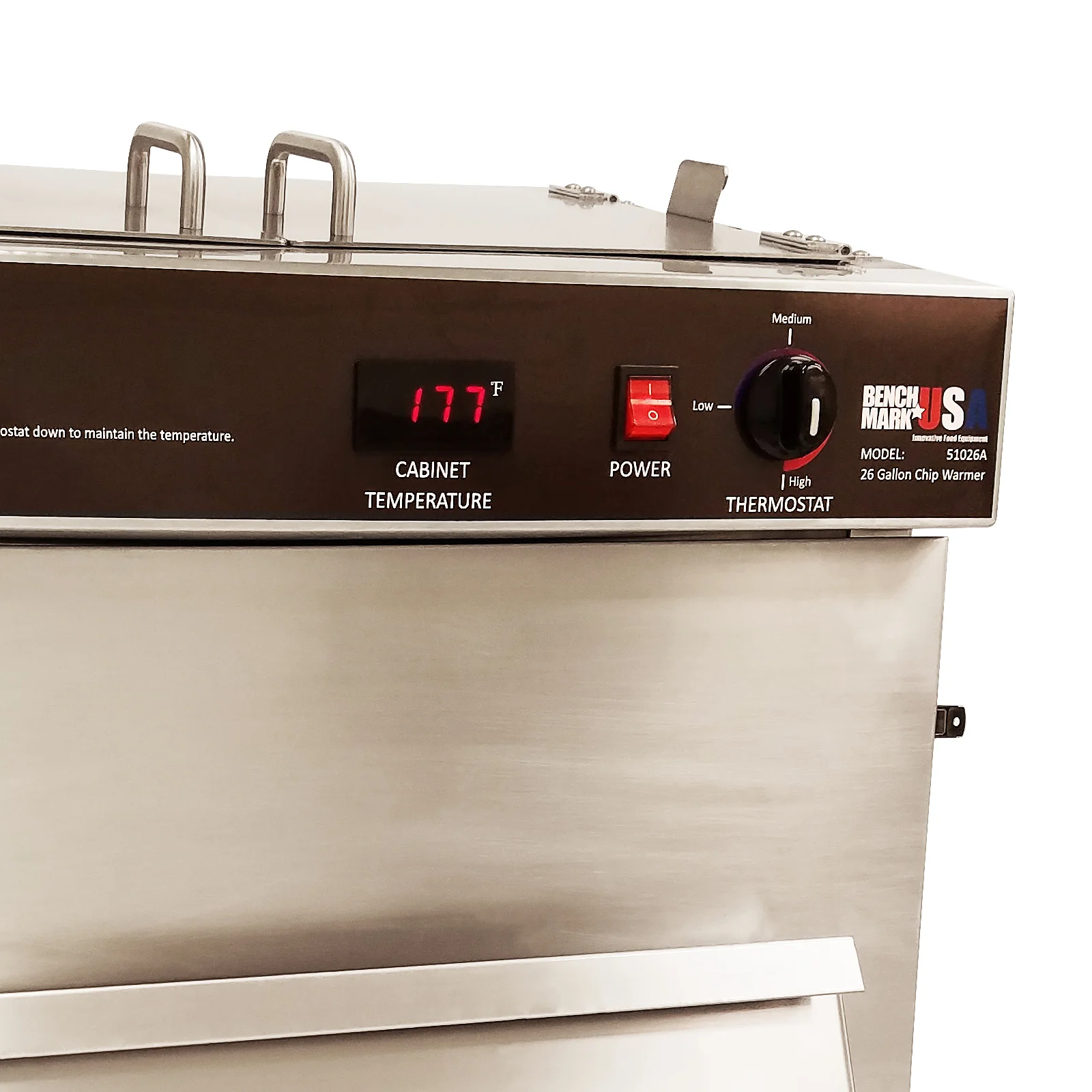 Winco 51026 23 Inch Nacho Chip Warmer Bulk 26 Gallon Countertop Stainless Steel - Image 3