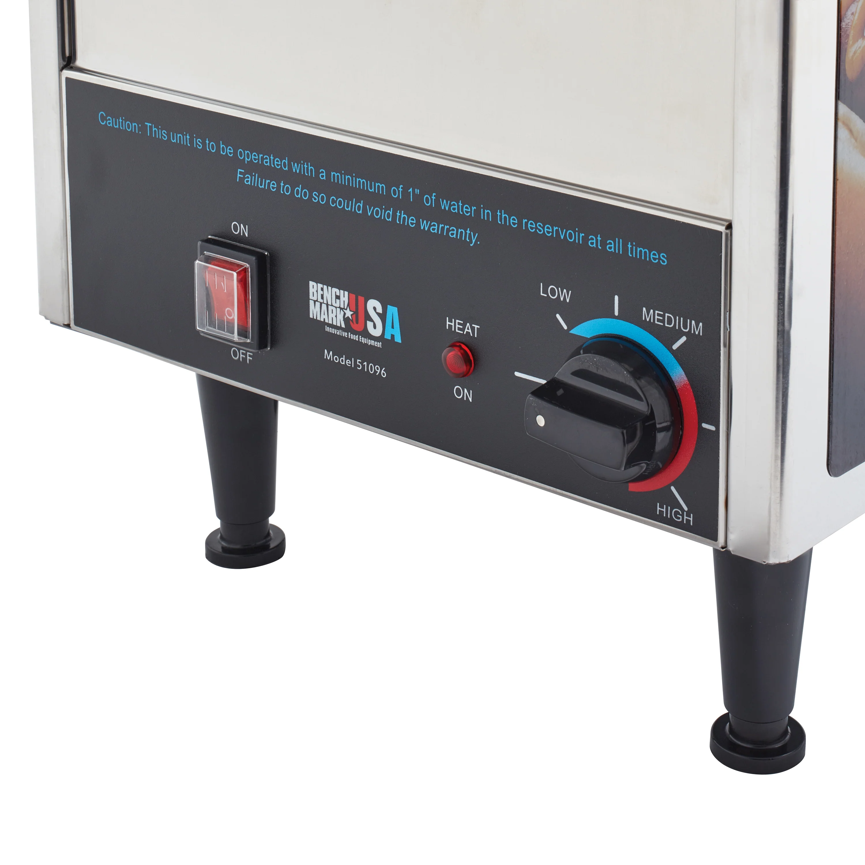 Winco 60072 21 Inch Electric Hot Dog Mini Cart with Adjustable Thermostat - Image 3