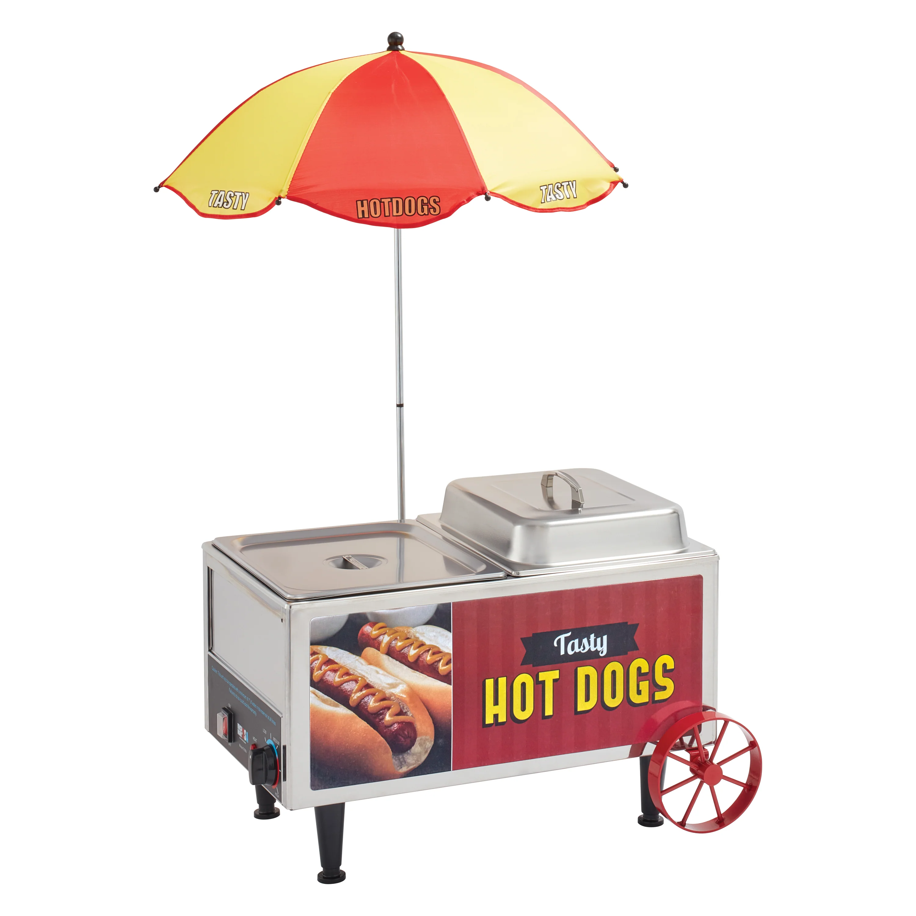 Winco 60072 21 Inch Electric Hot Dog Mini Cart with Adjustable Thermostat - Image 4