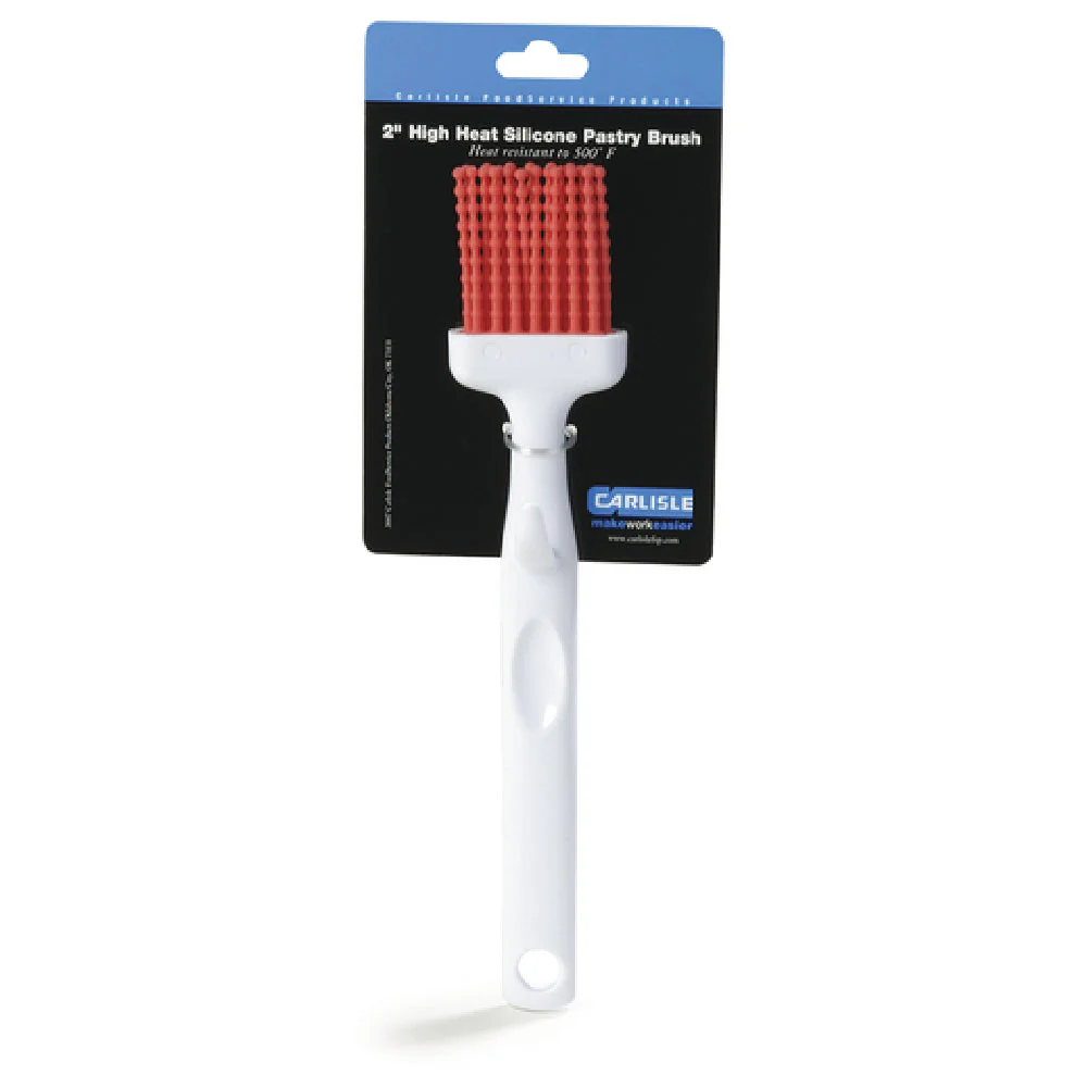 Carlisle 4040305 2 Inch Silicone Pastry Brush Red Heat Resistant Plastic Handle