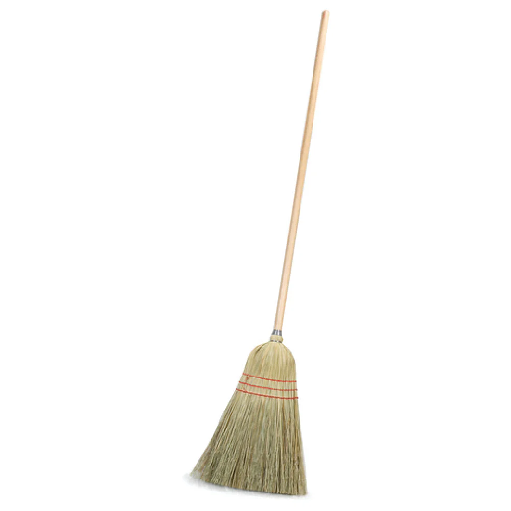 Carlisle 4134967 10 Inch Broom with 55 Inch Handle Blended Corn Bristles Natural