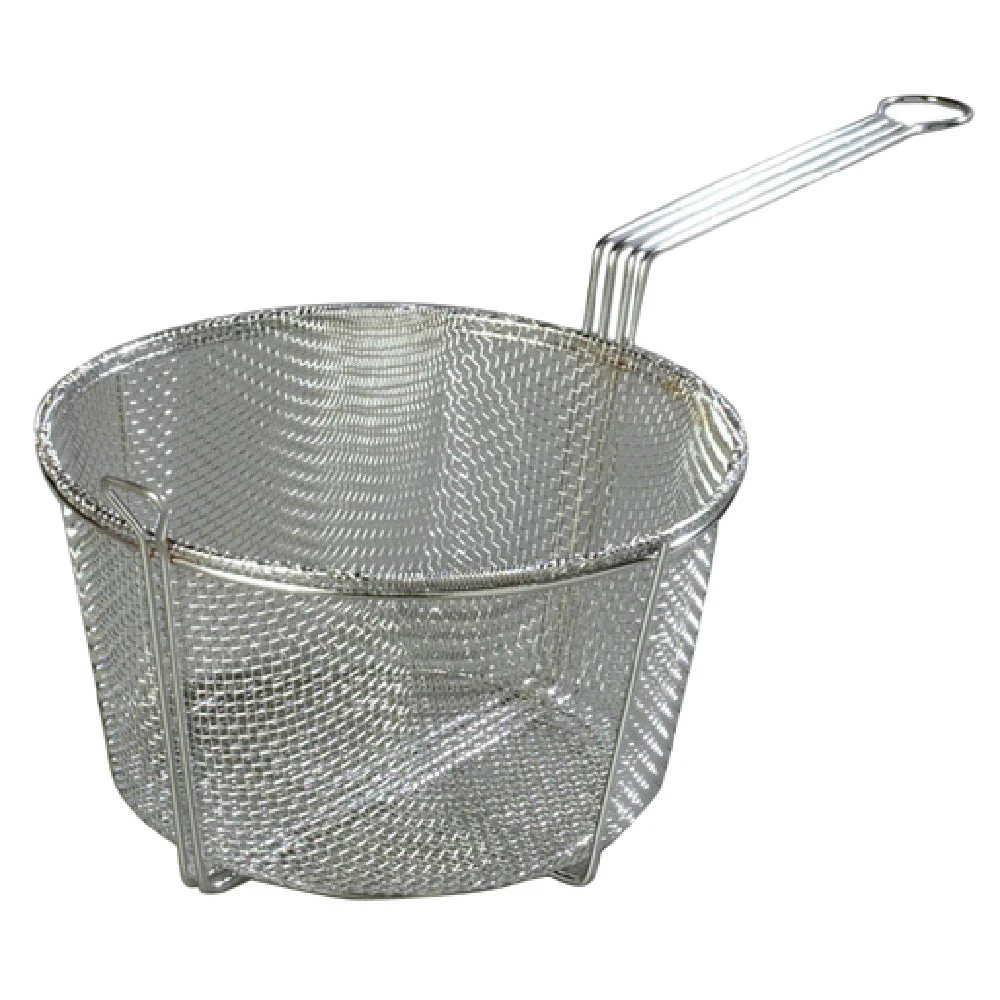 Carlisle 601001 9-3/4 Inch Diameter Round Deep Fryer Basket Nickel Plated Steel with Front Drain Hook