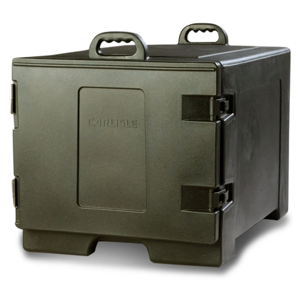 Carlisle TC1826N03 28 Inch Insulated Side Loader Food Carrier Black Polyethylene with Automatic Self Venting
