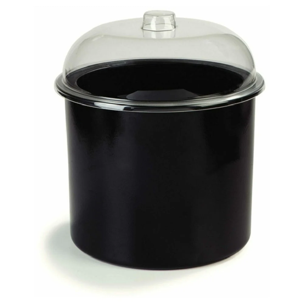 Portable Ice Cream Server 12 Inch - Carlisle CM101203 Black Plastic with Clear Lid