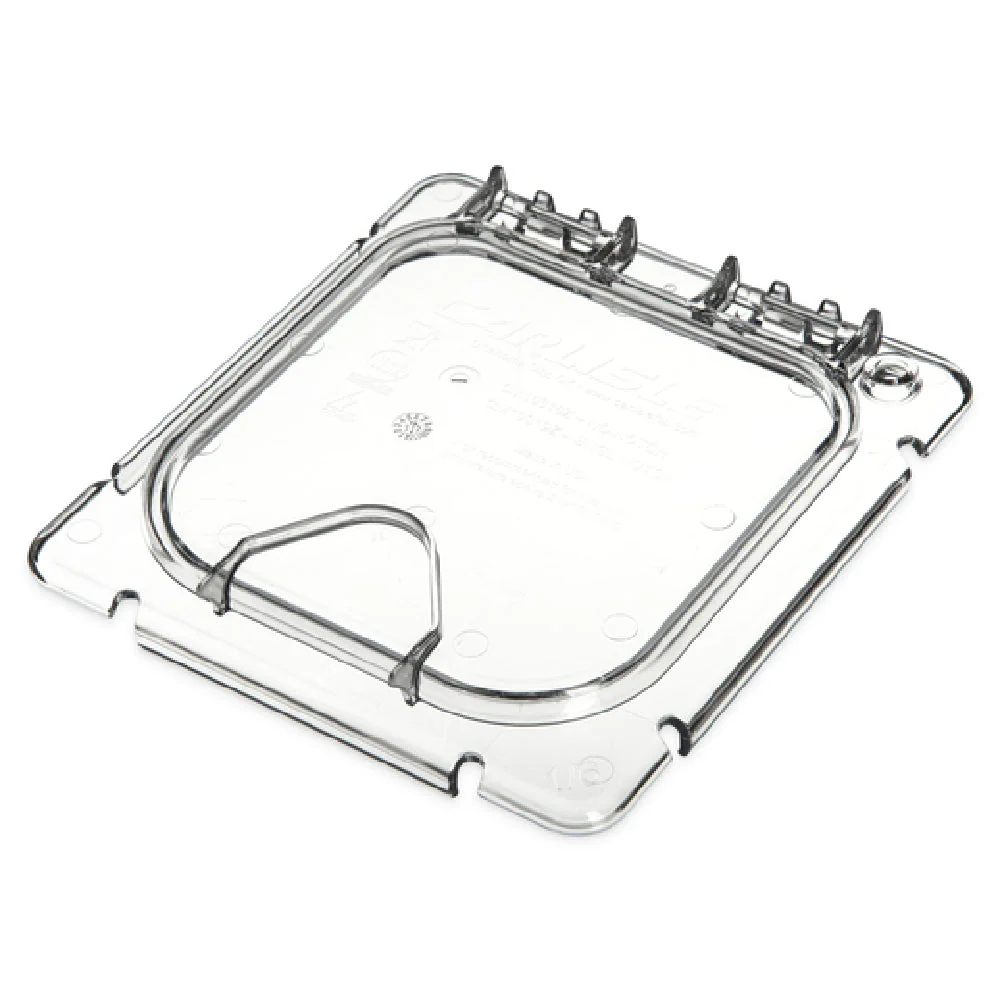 Carlisle CM10318Z07 1/6 Size Lid with Handle and Peg Hole Clear Polycarbonate