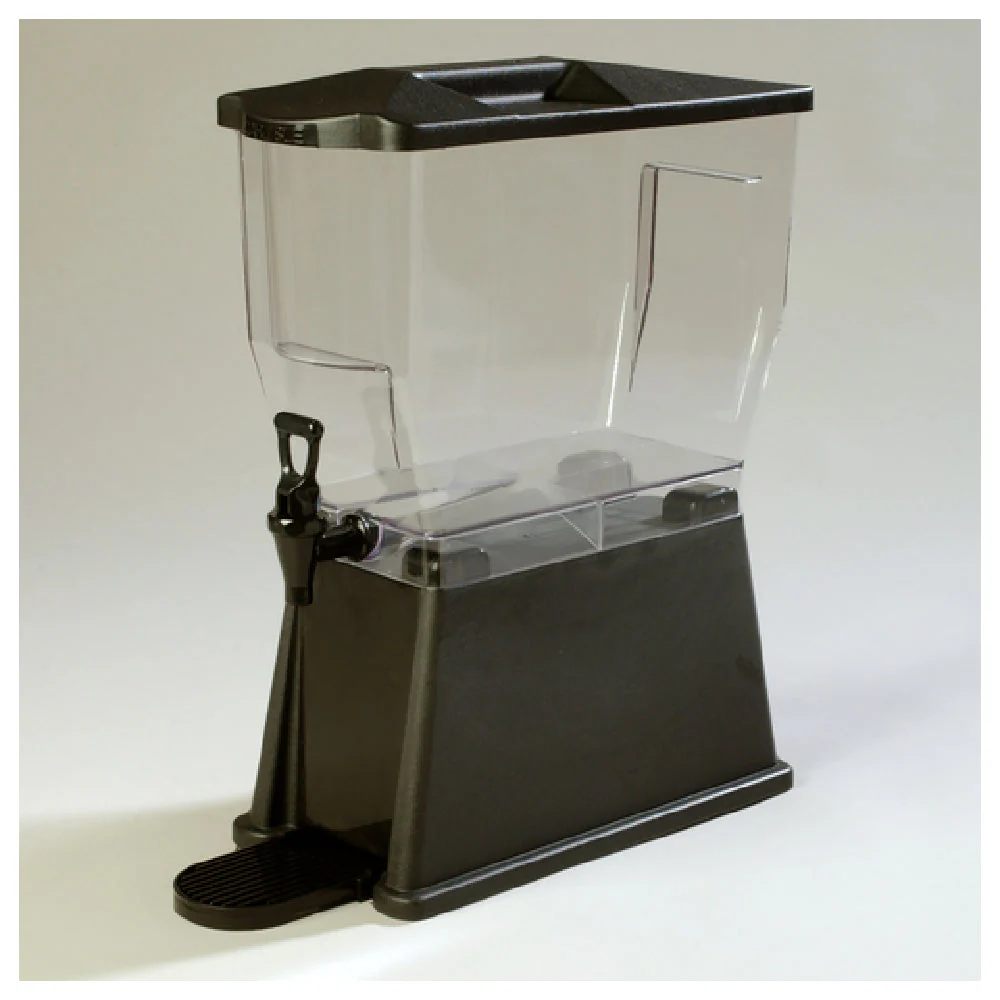 Carlisle 1085003 3 Gallon Beverage Dispenser Rectangular Plastic Black with Drip Tray