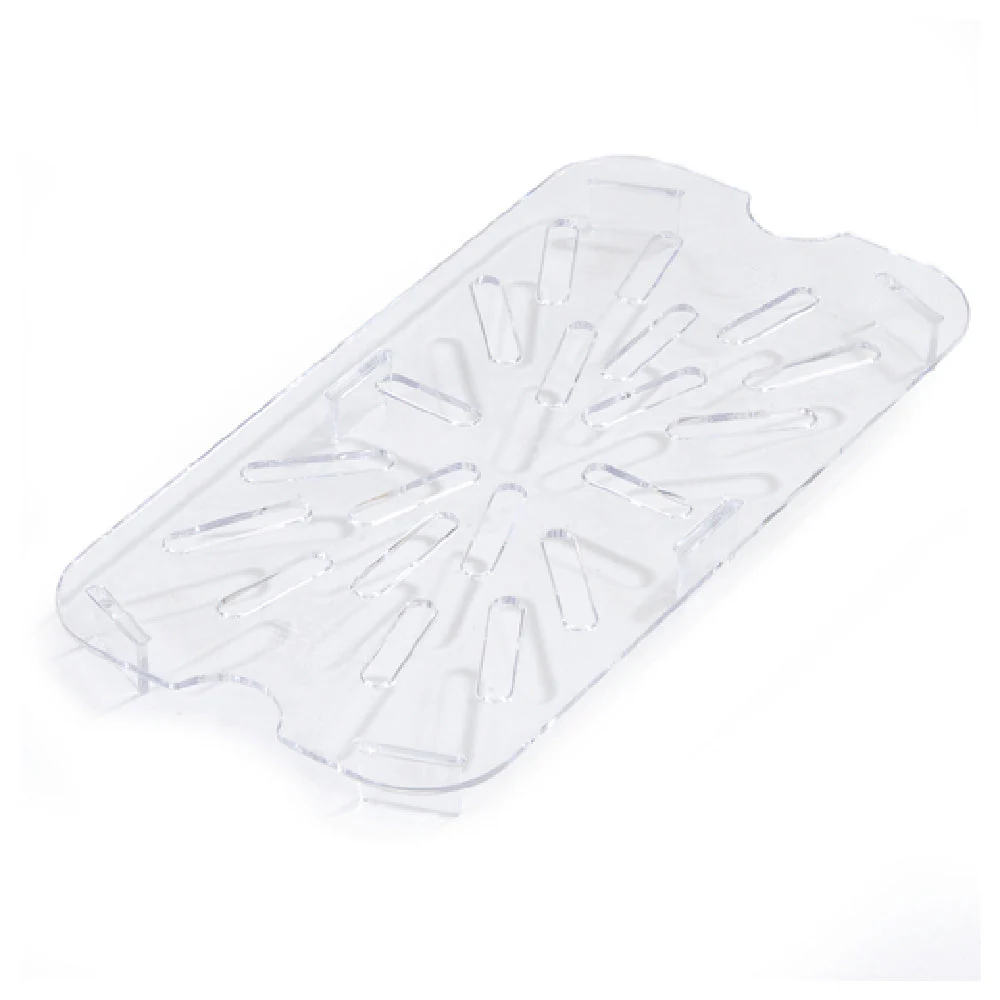 Carlisle 3069507 8.13 Inch Clear Polycarbonate Food Pan Drain Shelf with Notched Design