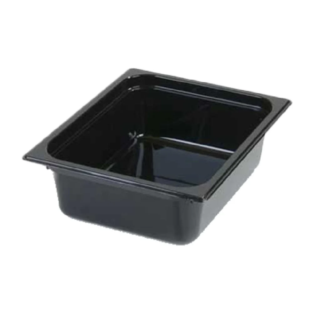 Carlisle 10221B03 12.75 Inch Black Food Pan 5.5 Quart Polycarbonate with Molded-in Capacity Indicators