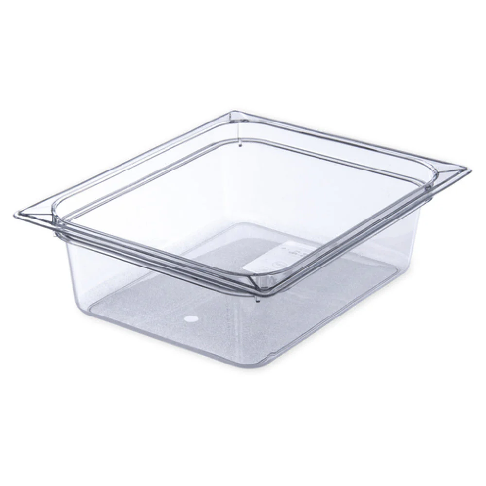 Carlisle 10221B07 12-3/4 Inch Clear Polycarbonate Food Pan 5.5 Quarts with Molded Indicators