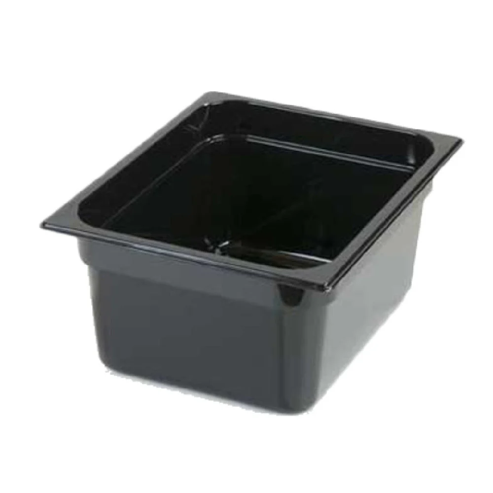 Carlisle 10222B03 12.75 Inch 1/2-size Food Pan Polycarbonate Black with Capacity Indicators