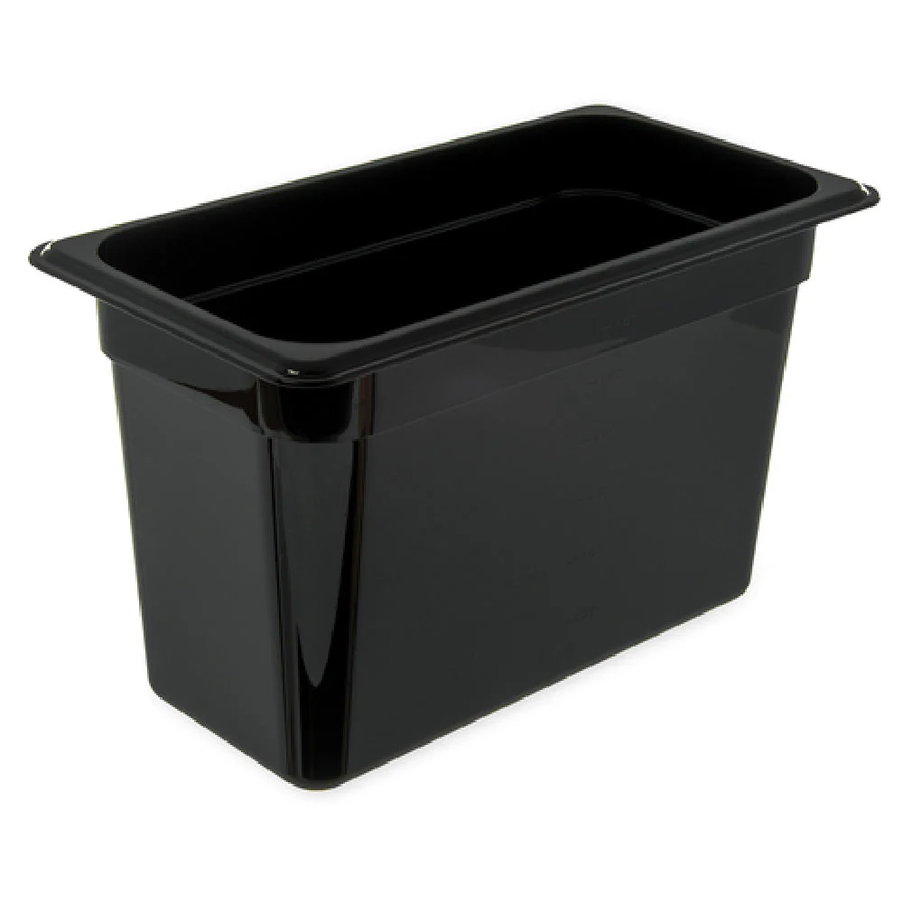 Carlisle 3066903 12-3/4 Inch Quart Food Pan Polycarbonate Black with Capacity Indicators