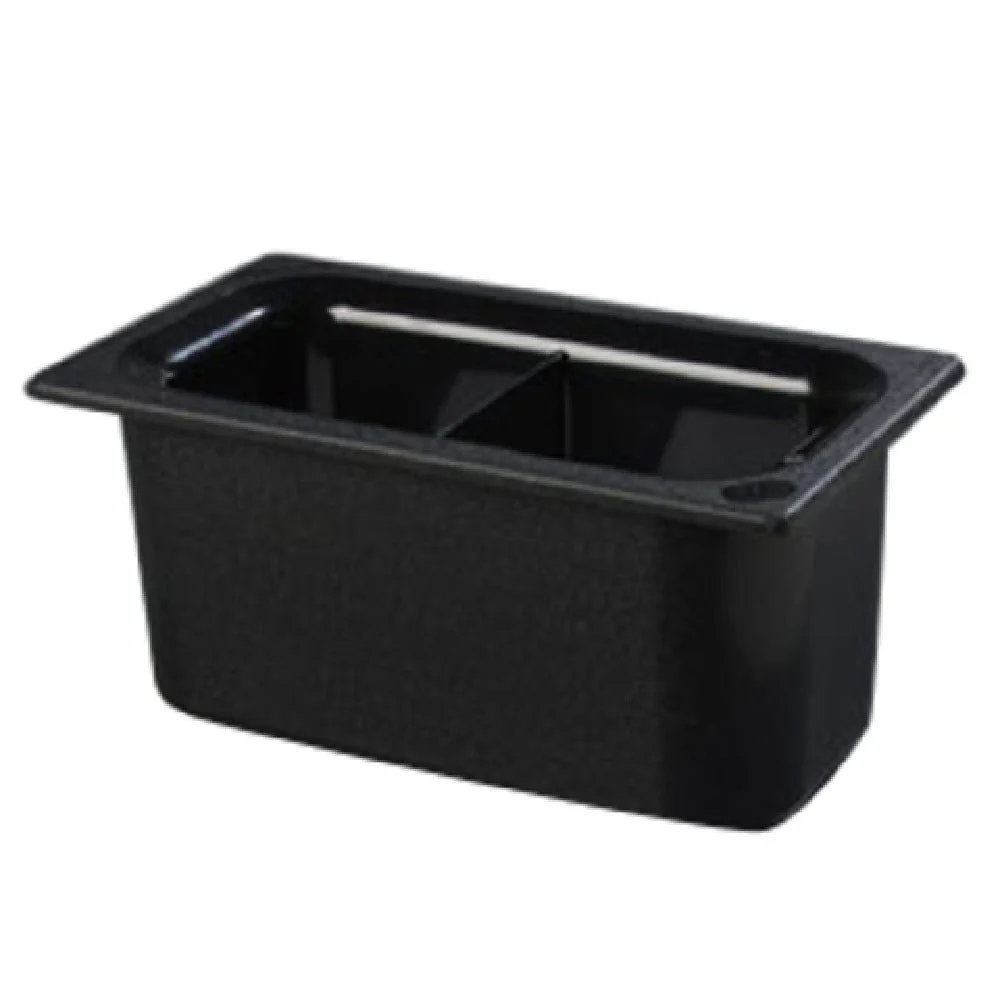 Carlisle CM110303 1/3 Size Divided Refrigerant Gel Insulated Food Pan Black ABS
