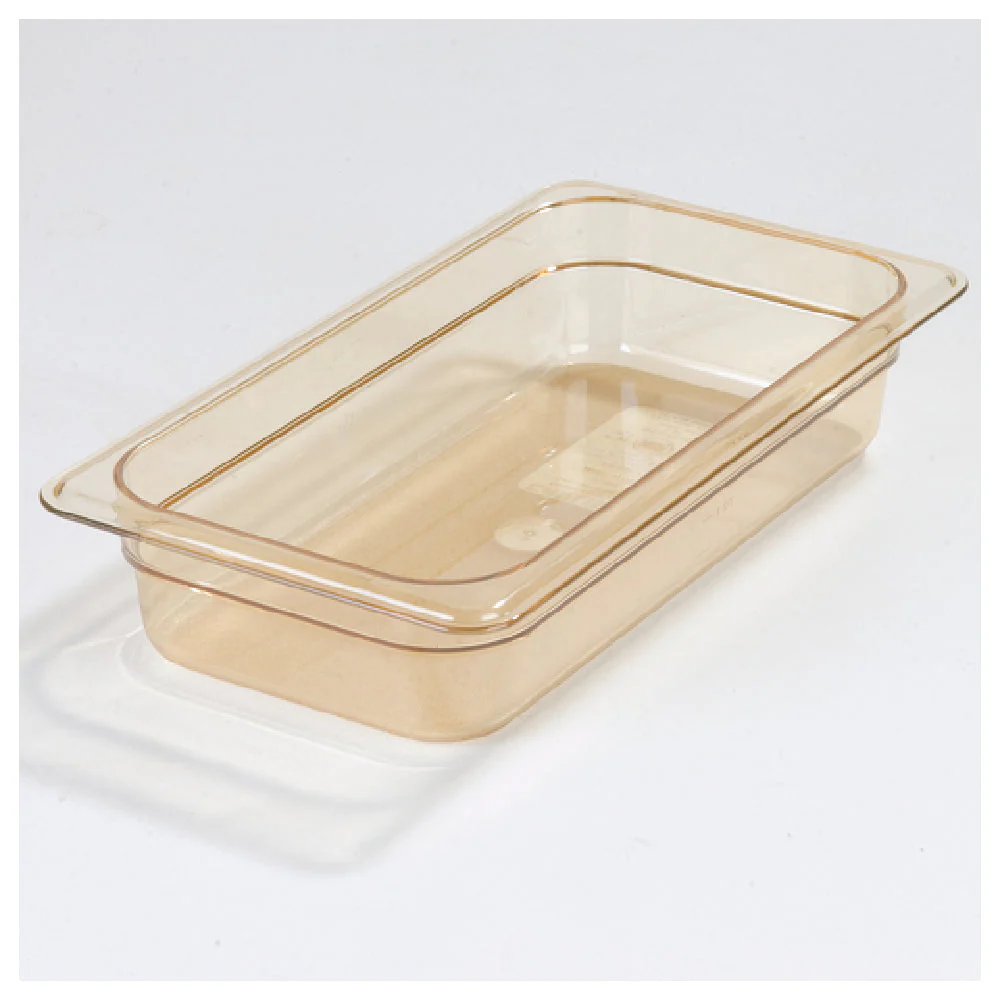 Carlisle 3086013 12.75 Inch High Heat Hot Food Pan 2.4 Quart Amber Polyether Sulfone