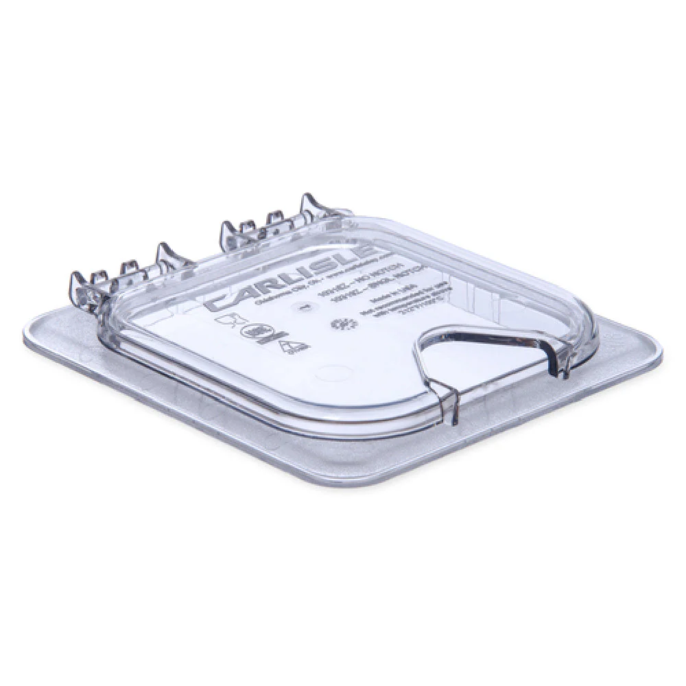 Carlisle 10319Z07 6.88 Inch Notched Hinged Universal Lid for 1/6 Size Food Pan Polycarbonate Clear