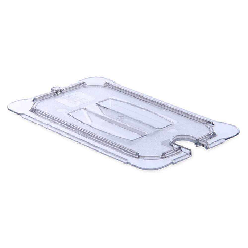 Carlisle 10291U07 10 Inch Clear Handled Notched Food Pan Cover Polycarbonate