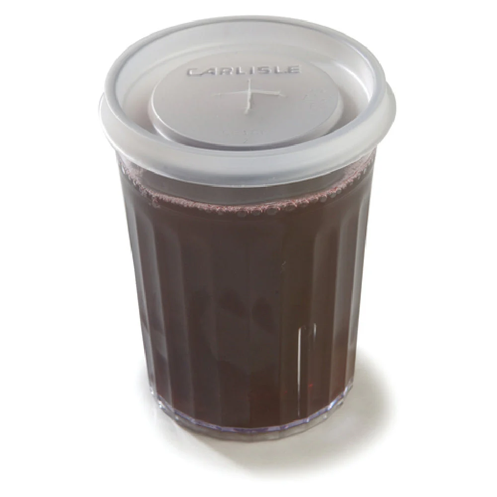 Carlisle 1110L30 Disposable Lid 10 Oz Straw Slotted Recyclable Polystyrene