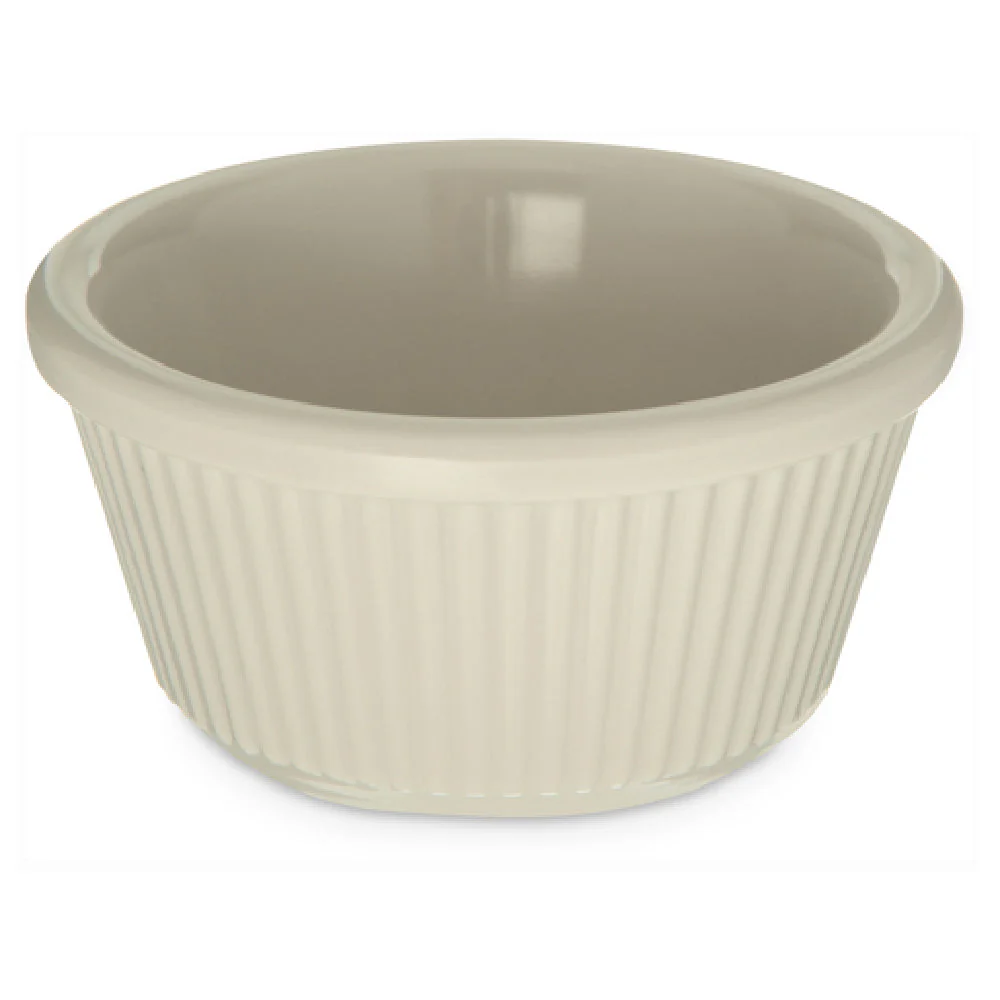 Carlisle S29342 3 Oz Ramekin Fluted Dishwasher Safe Stain Resistant Melamine Bone