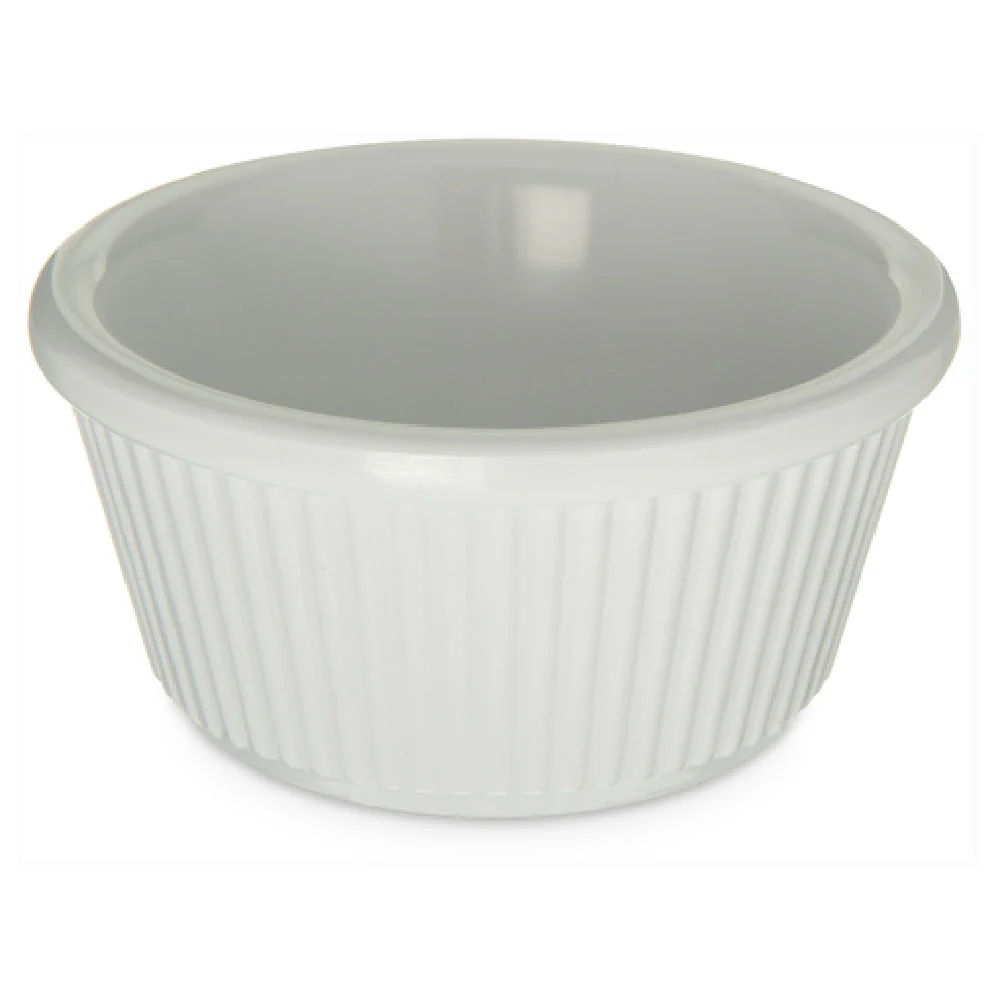Carlisle S29302 3 Oz Melamine Ramekin Dishwasher Safe Fluted White