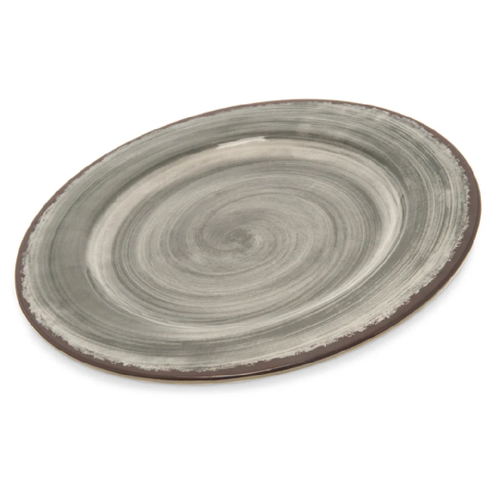 Carlisle 5400118 11 Inch Diameter Swirl Design Plastic Dinner Plate Smoke Gray