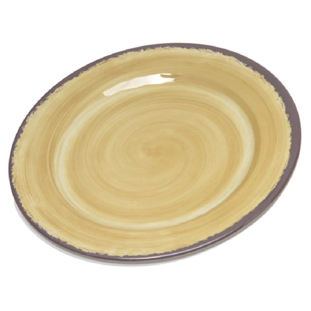 Carlisle 5400713 7 Inch Diameter Round Plate Melamine Yellow with Swirl Design