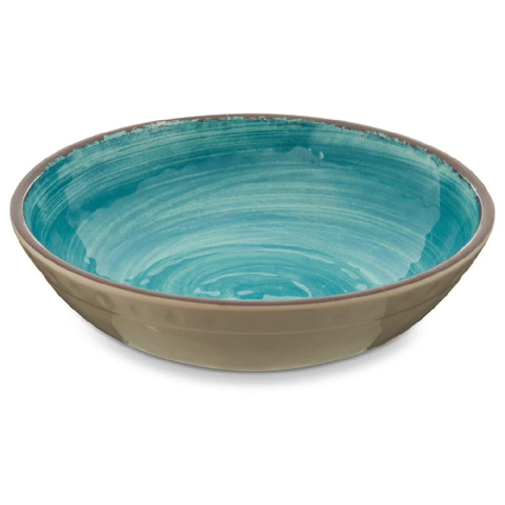 Carlisle 5401915 8 Inch Diameter Round Cereal Bowl Melamine Blue with Swirl Design