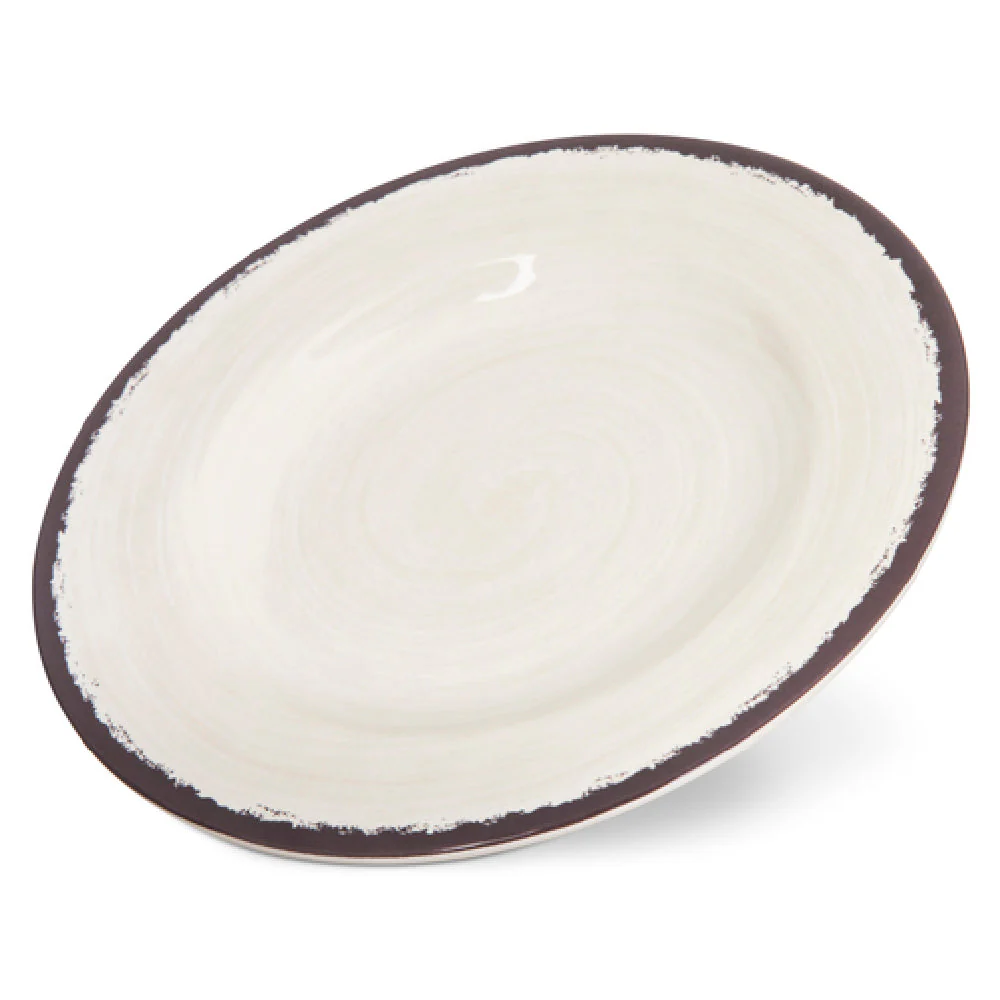 Carlisle 5400253 9 Inch Salad Plate Round Swirl Design Melamine Beige