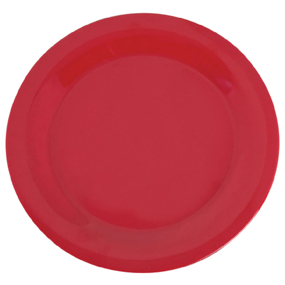 Carlisle 3300205 10-1/2 Inch Narrow Rim Dinner Plate Break Resistant Melamine Red