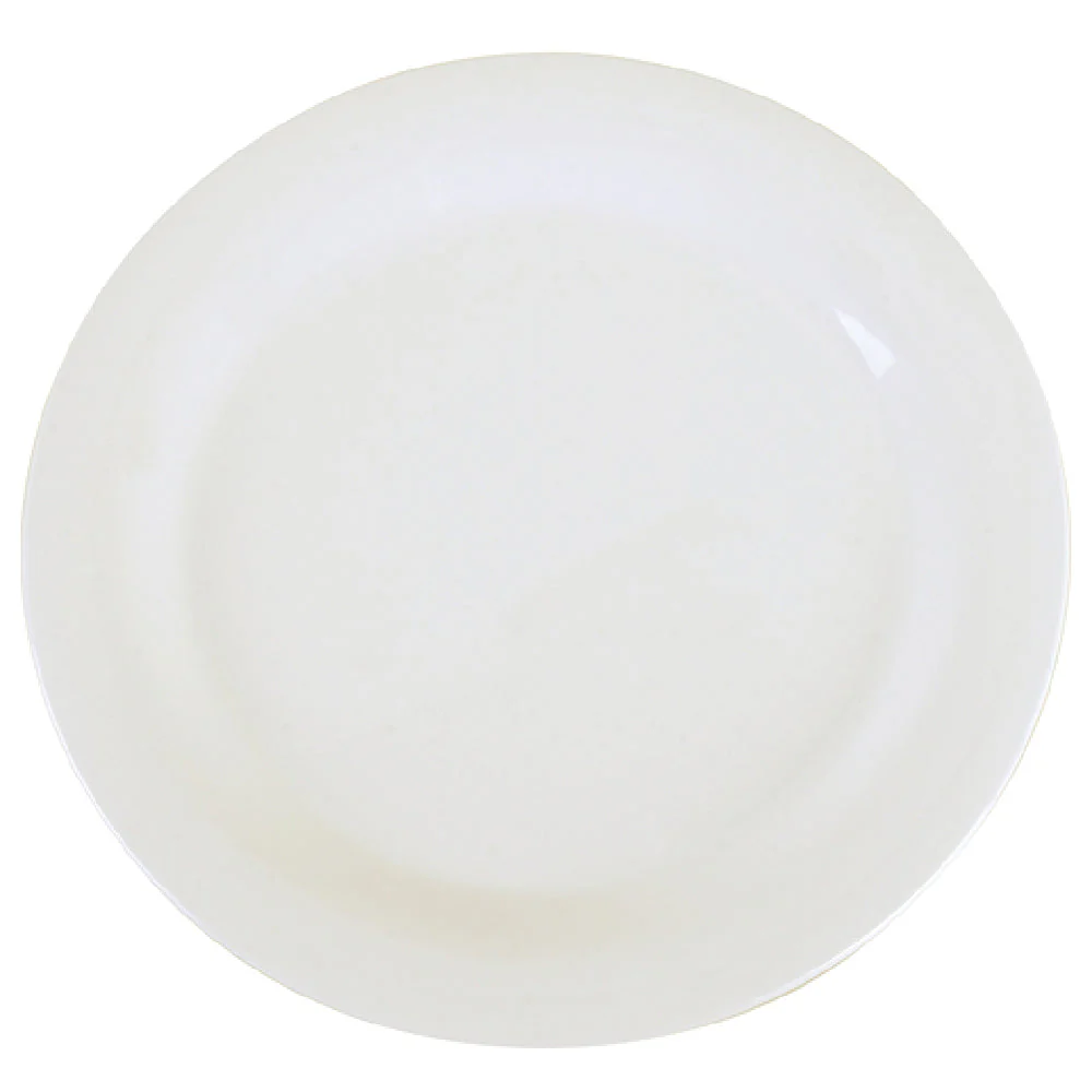 Carlisle 3300202 10-1/2 Inch Diameter White Dinner Plate Narrow Rim Melamine