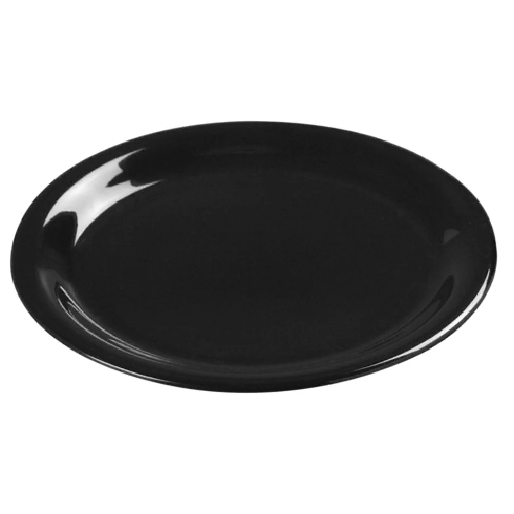 Carlisle 3301803 6-1/2 Inch Diameter Black Pie Plate with Wide Rim Melamine