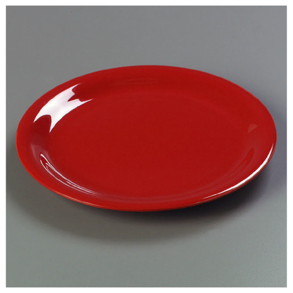 Carlisle 3300405 9 Inch Dinner Plate Red Melamine Narrow Rim Break Resistant