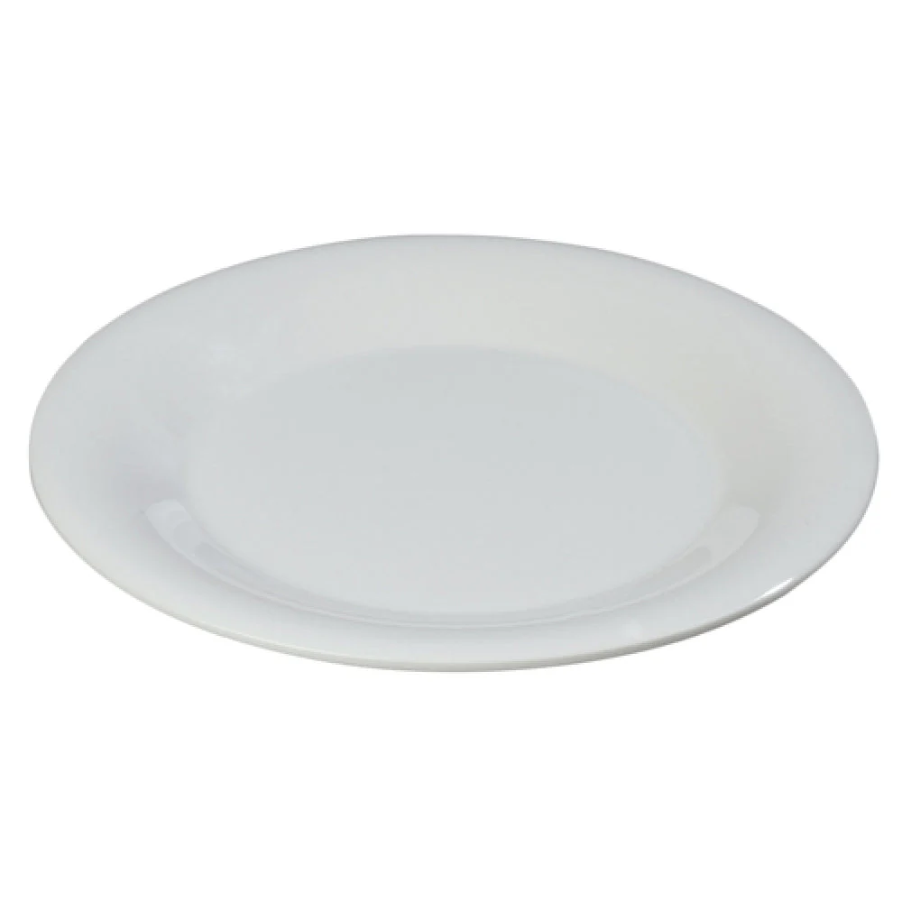 Carlisle 3301202 9 Inch Diameter Dinner Plate Wide Rim Break Resistant Melamine White