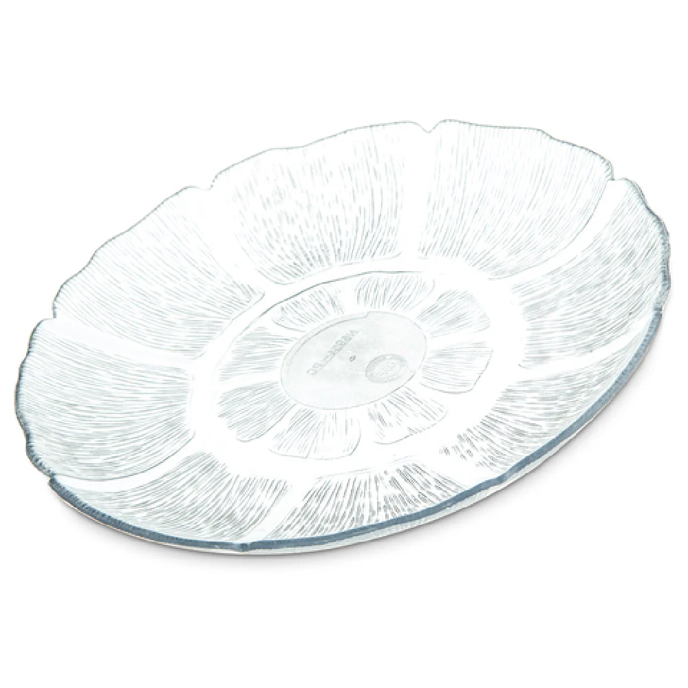 Carlisle 695407 7-1/2 Inch Dia Scalloped Edge Plate with Textured Exterior Polycarbonate Clear