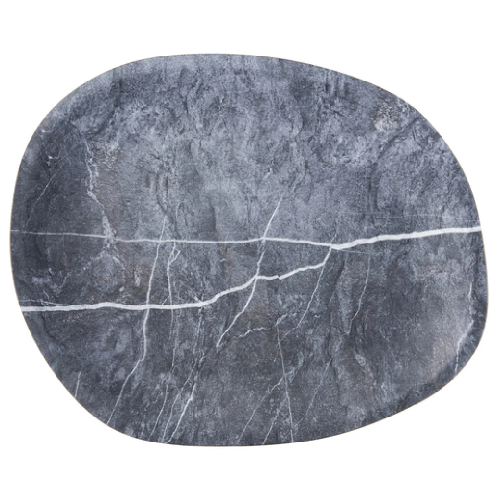 Carlisle 5310372 18 Inch Oblong Melamine Platter Stain Resistant Matte Gray