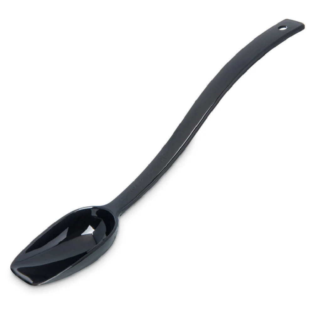 Carlisle 447003 3/4 Oz Salad Buffet Spoon with Notched Handle Black Plastic